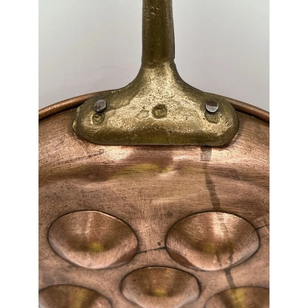 antique‎ French copper 6 egg Escargot pan 9.5